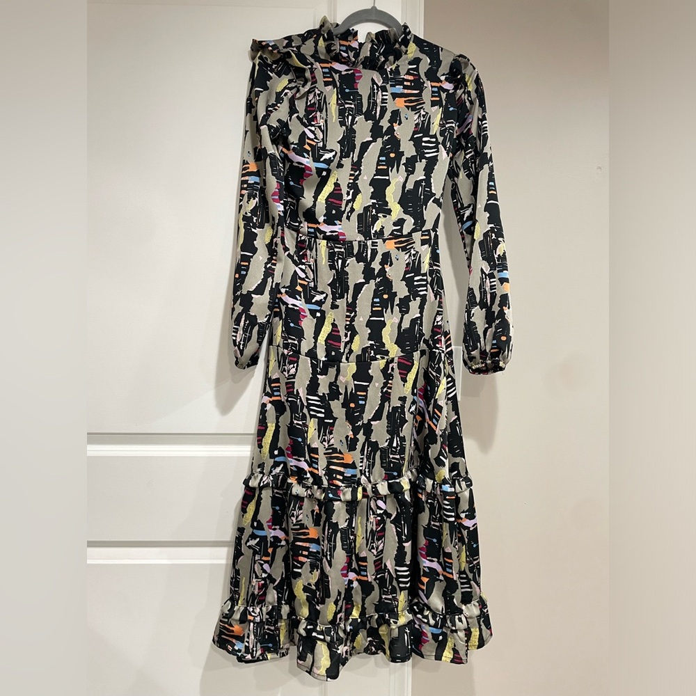 Stylish Multicolor Abstract Print Dress